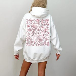Pink Wildflower Hoodie Flower Hoodie