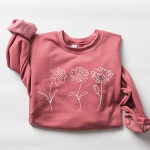 Customized Birth Month Flower Sweatshirt